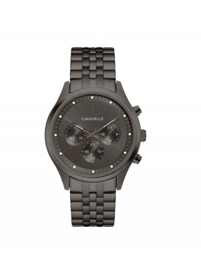 Caravelle Designed by Bulova Men's 45A141 Chrono Gunmetal Stainless Bracelet Watch