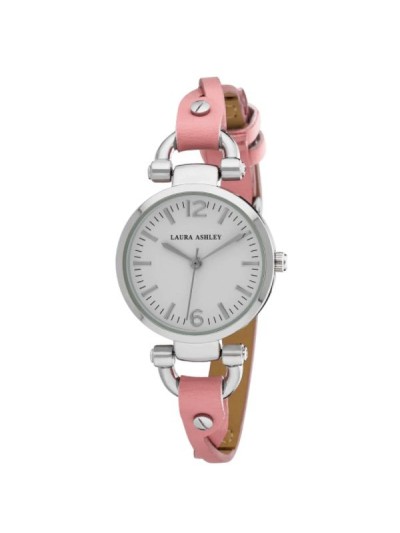 Laura Ashley Pink Ladies Dial Analog Display Twisted Band Round Watch