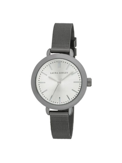 Laura Ashley Black Gunmetal Mesh Watch