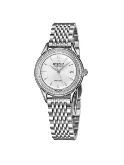 Eterna Women's 2956.50.13.1742 'Heritage 1948 For Her' Silver Dial Stainless Steel Diamond Automatic Watch