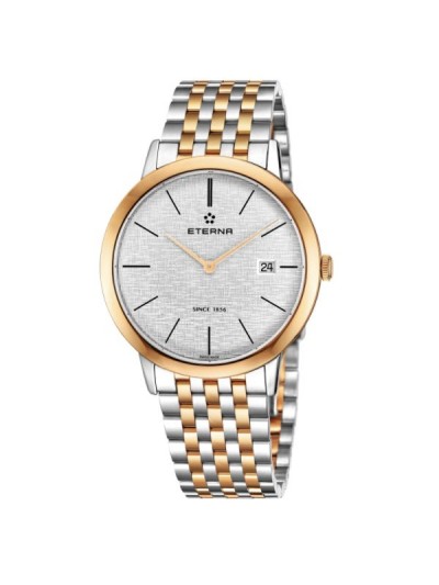 Eterna Men's 2951.53.11.1701 'Eternity' Silver Dial Two Tone Stainless Steel Swiss Automatic Watch