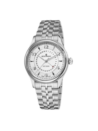 Revue Thommen Men's 10012.2132 'Date Pointer' Silver Face Automatic Watch