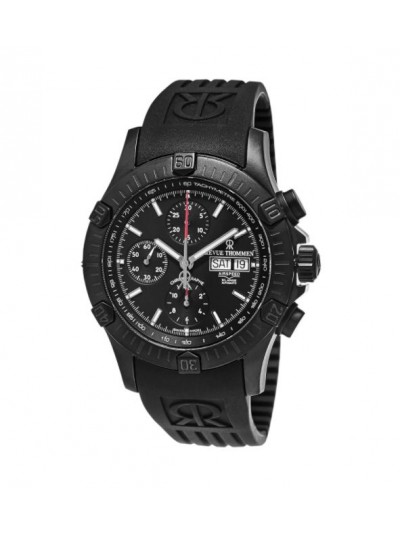 Revue Thommen Men's 16071.6877 'Air Speed' Black Dial Black Rubber Strap Swiss Automatic Watch