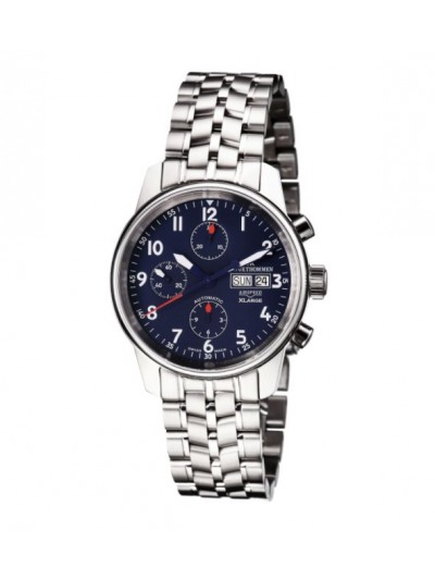 Revue Thommen 16051.6135 'Auto Chrono' Blue Dial Stainless Steel Bracelet Swiss Automaitc Watch