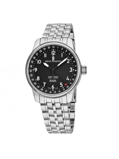 Revue Thommen Men's 16050.2137 'Air Speed' Black Dial Stainless Steel Swiss Automatic Watch