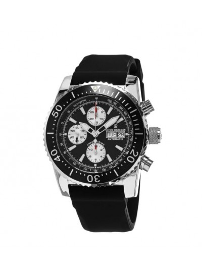 Revue Thommen Men's 17030.6537 'Air Speed' Black Dial Black Rubber Strap Chronograph Swiss Automatic