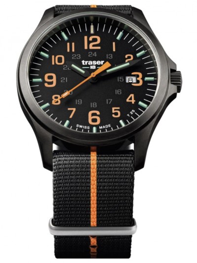 107425 Mens Watch P67 Officer Pro Gun Metal Black/Orange