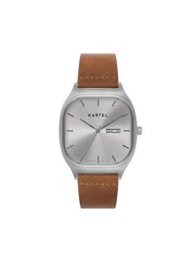 SINCLAIR 42MM TAN LEATHER STRAP WATCH