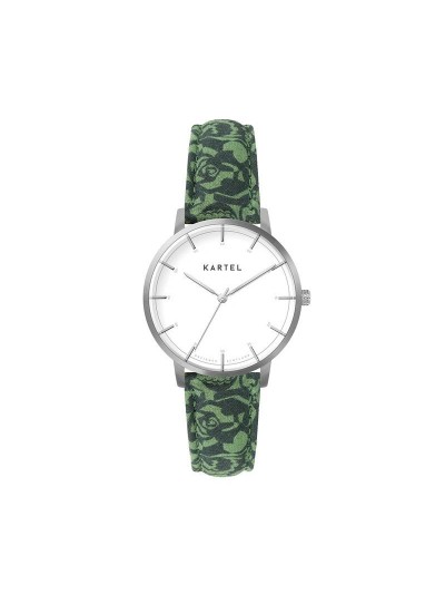 ISLA 34MM GREEN FABRIC STRAP WATCH