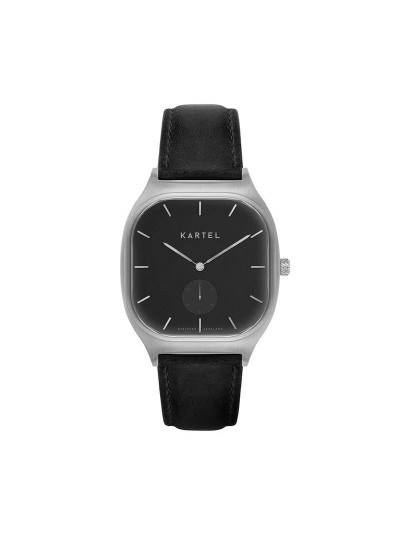 SINCLAIR 42MM BLACK LEATHER STRAP WATCH