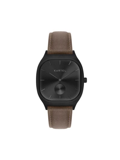 SINCLAIR 42MM BROWN LEATHER STRAP WATCH
