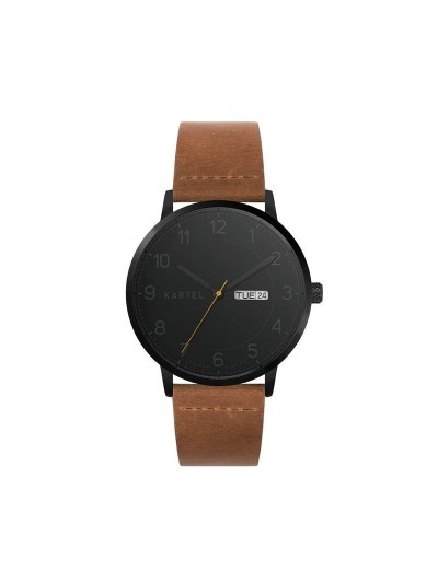 MORRIS 40MM TAN LEATHER STRAP WATCH
