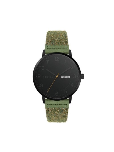 MORRIS 40MM GREEN FABRIC STRAP WATCH