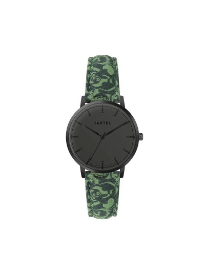 ISLA 34MM GREEN FABRIC STRAP WATCH