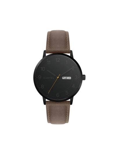 MORRIS 40MM BROWN LEATHER STRAP WATCH