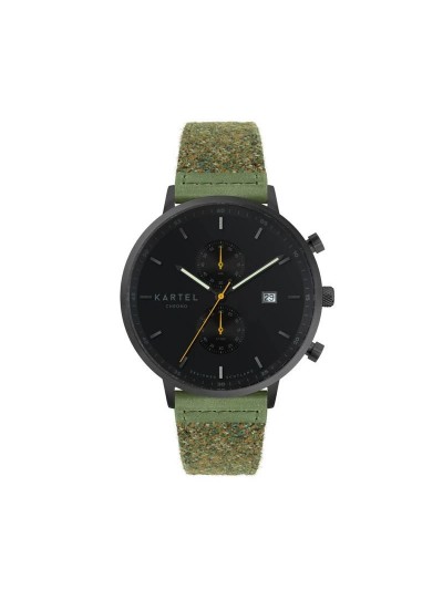 KNOYDART 43MM GREEN FABRIC STRAP WATCH