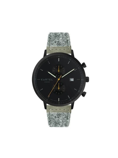 KNOYDART 43MM GREY HARRIS TWEED STRAP WATCH