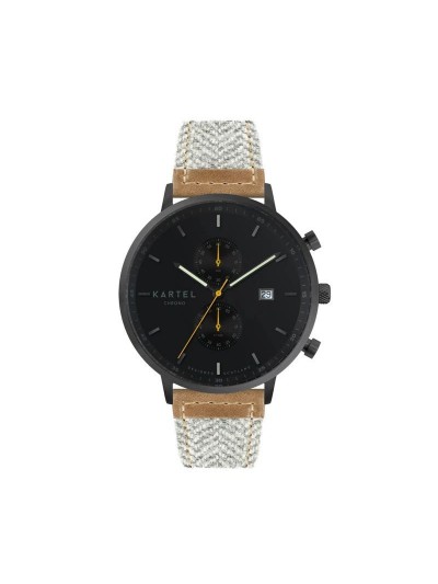 KNOYDART 43MM GREY FABRIC STRAP WATCH