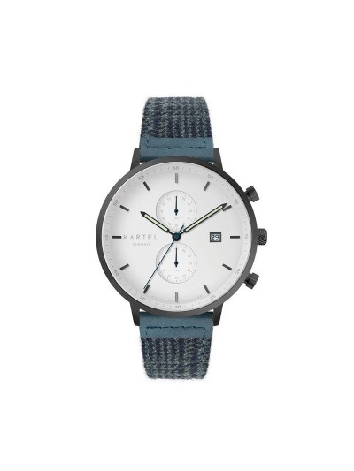 KNOYDART 43MM BLUE FABRIC STRAP WATCH