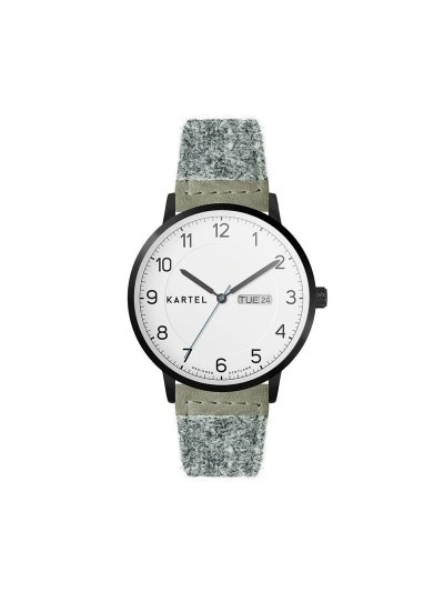 MORRIS 40MM GREY HARRIS TWEED STRAP WATCH