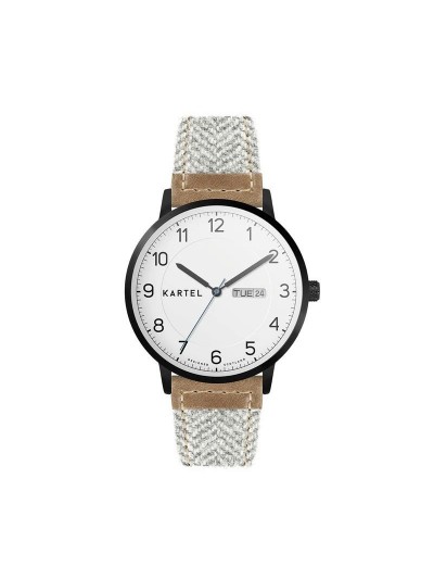 MORRIS 40MM GREY FABRIC STRAP WATCH