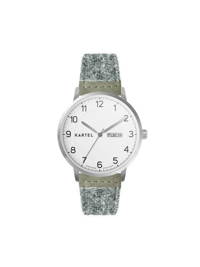 MORRIS 40MM GREY HARRIS TWEED STRAP WATCH