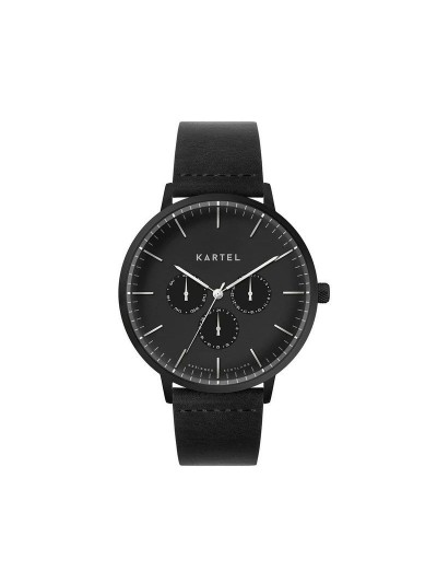 CUILLIN 43MM BLACK LEATHER STRAP WATCH