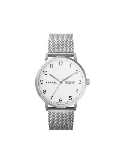 MORRIS 40MM SILVER CHAIN MESH STRAP WATCH