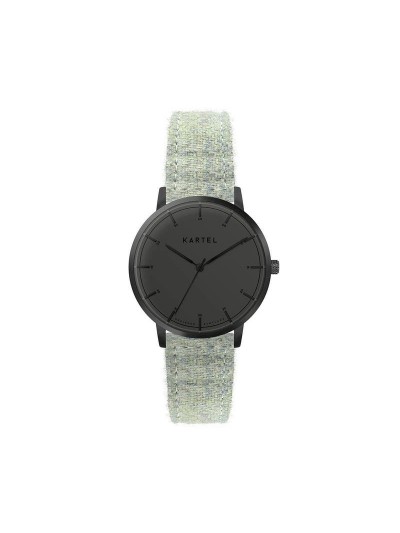 ISLA 34MM GREEN TWEED STRAP WATCH