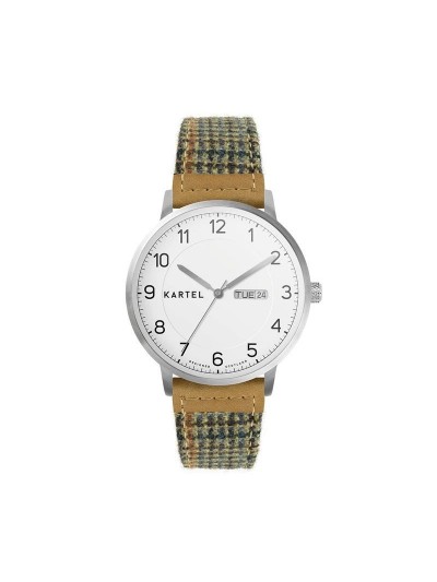 MORRIS 40MM BROWN FABRIC STRAP WATCH