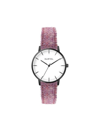 ISLA 34MM PINK TWEED STRAP WATCH