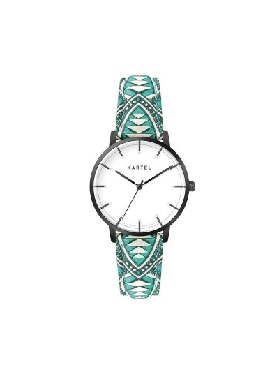 ISLA 34MM BLUE FABRIC STRAP WATCH