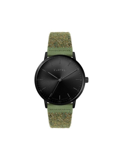 HUME 40MM GREEN FABRIC STRAP WATCH