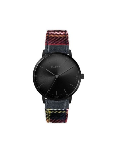 HUME 40MM RED TARTAN STRAP WATCH