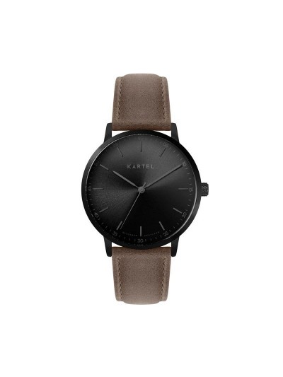 HUME 40MM BROWN LEATHER STRAP WATCH