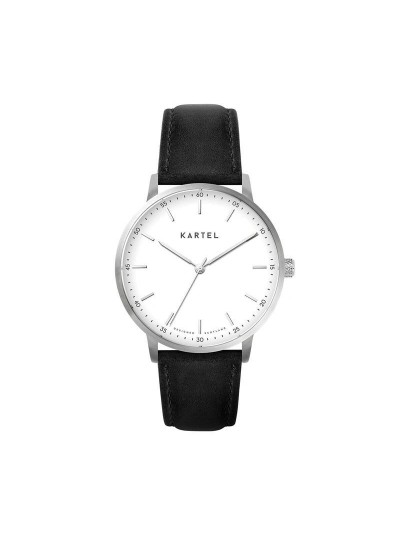 HUME 40MM BLACK LEATHER STRAP WATCH