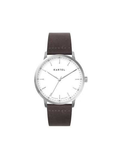 HUME 40MM BROWN LEATHER STRAP WATCH