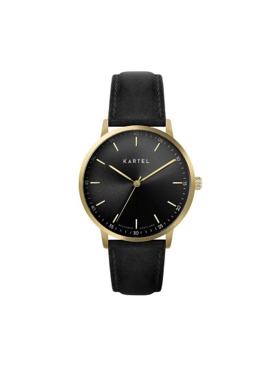 HUME 40MM BLACK LEATHER STRAP WATCH