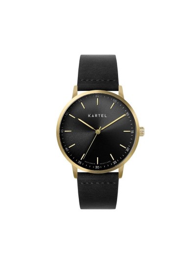 HUME 40MM BLACK LEATHER STRAP WATCH