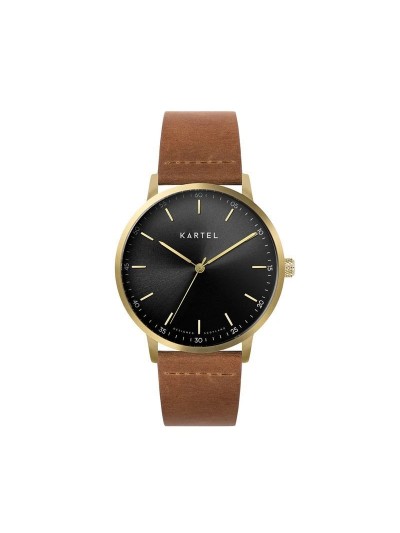 HUME 40MM TAN LEATHER STRAP WATCH