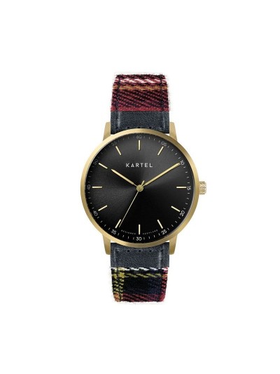 HUME 40MM RED TARTAN STRAP WATCH