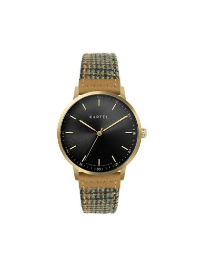 HUME 40MM BROWN FABRIC STRAP WATCH