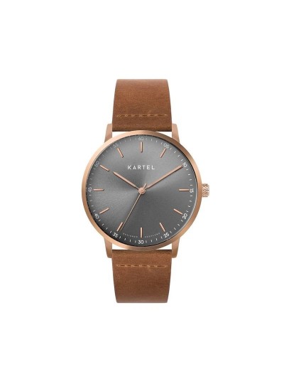 HUME 40MM TAN LEATHER STRAP WATCH