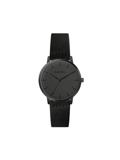 ISLA 34MM BLACK LEATHER STRAP WATCH