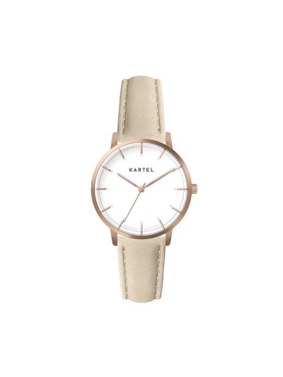 ISLA 34MM IVORY LEATHER STRAP WATCH