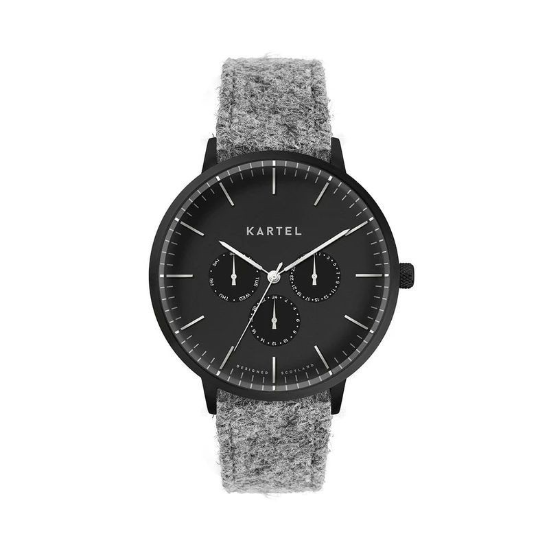 CUILLIN 43MM GREY HARRIS TWEED STRAP WATCH