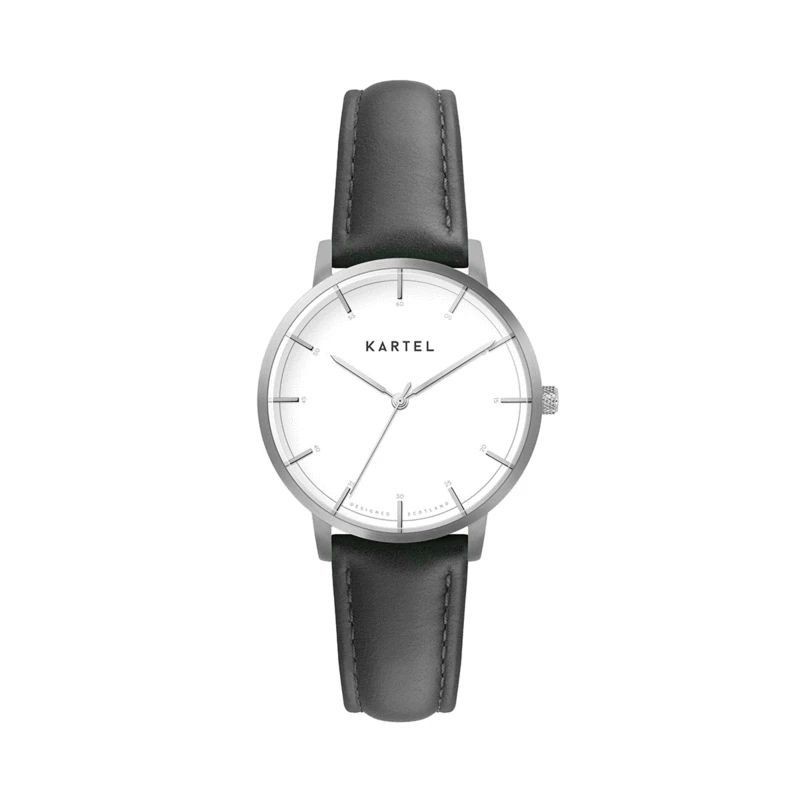 ISLA 34MM BLACK LEATHER STRAP WATCH