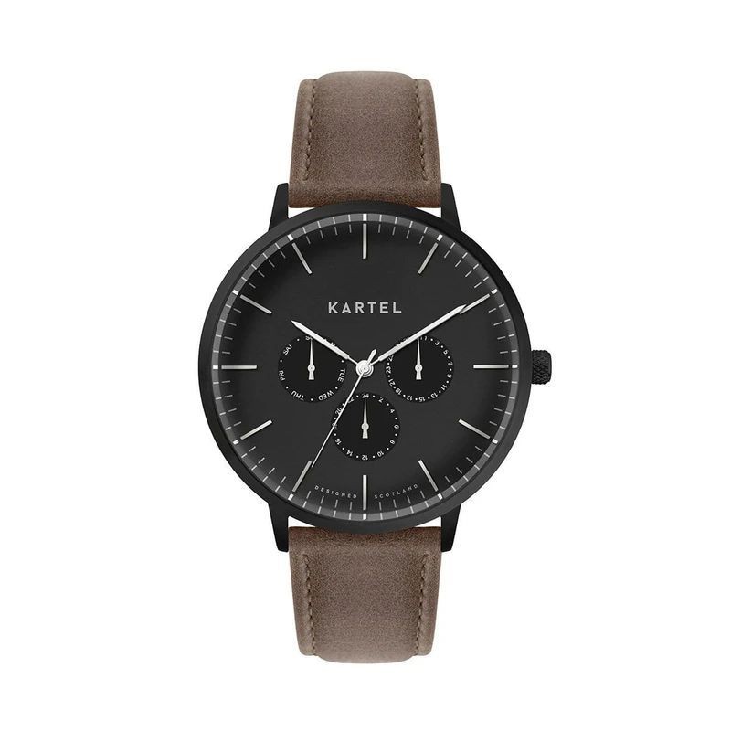 CUILLIN 43MM BROWN LEATHER STRAP WATCH