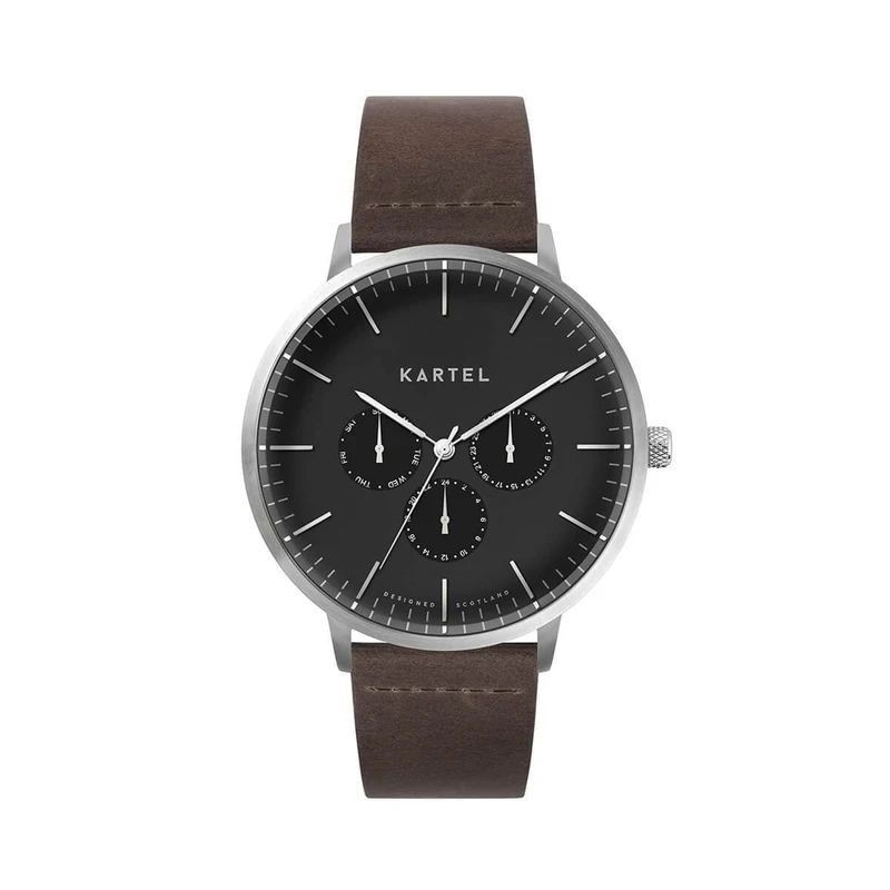 CUILLIN 43MM BROWN LEATHER STRAP WATCH