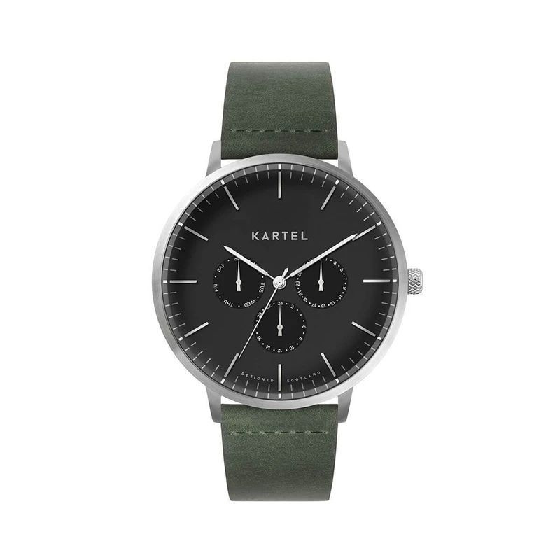 CUILLIN 43MM GREEN LEATHER STRAP WATCH